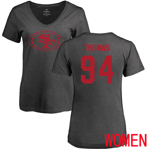 San Francisco 49ers Ash Women Solomon Thomas One Color #94 NFL T Shirt->nfl t-shirts->Sports Accessory
